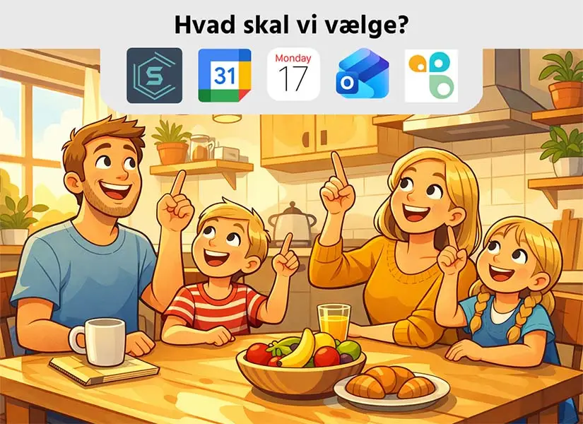 Familie skal vælge sin familiekalender for 2026