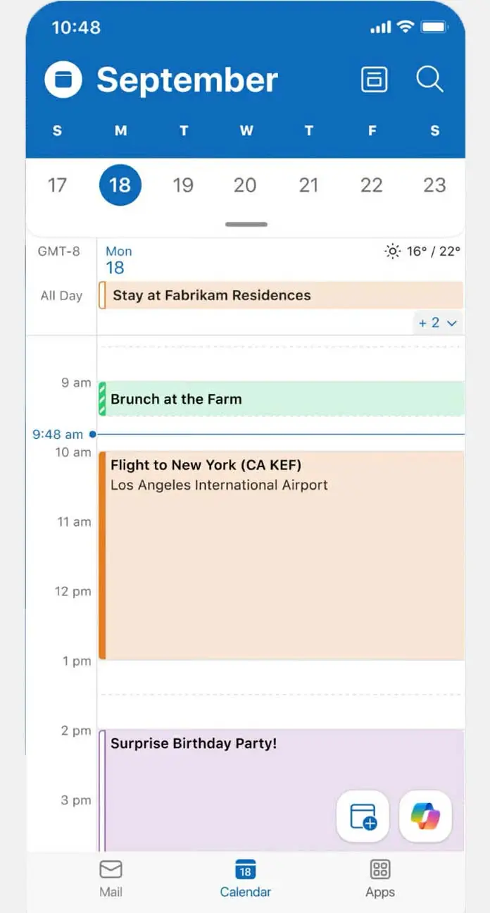 Microsoft Outlook Calendar App